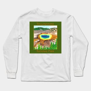 Prismatic Springs in Yellowstone National Park Long Sleeve T-Shirt